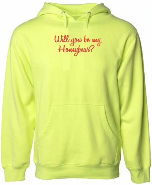 WILL YOU BE MY HONEYBEAR HOODIE HIGHLIGHTER YELLOW